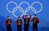 Michael Phelps with the Team USA